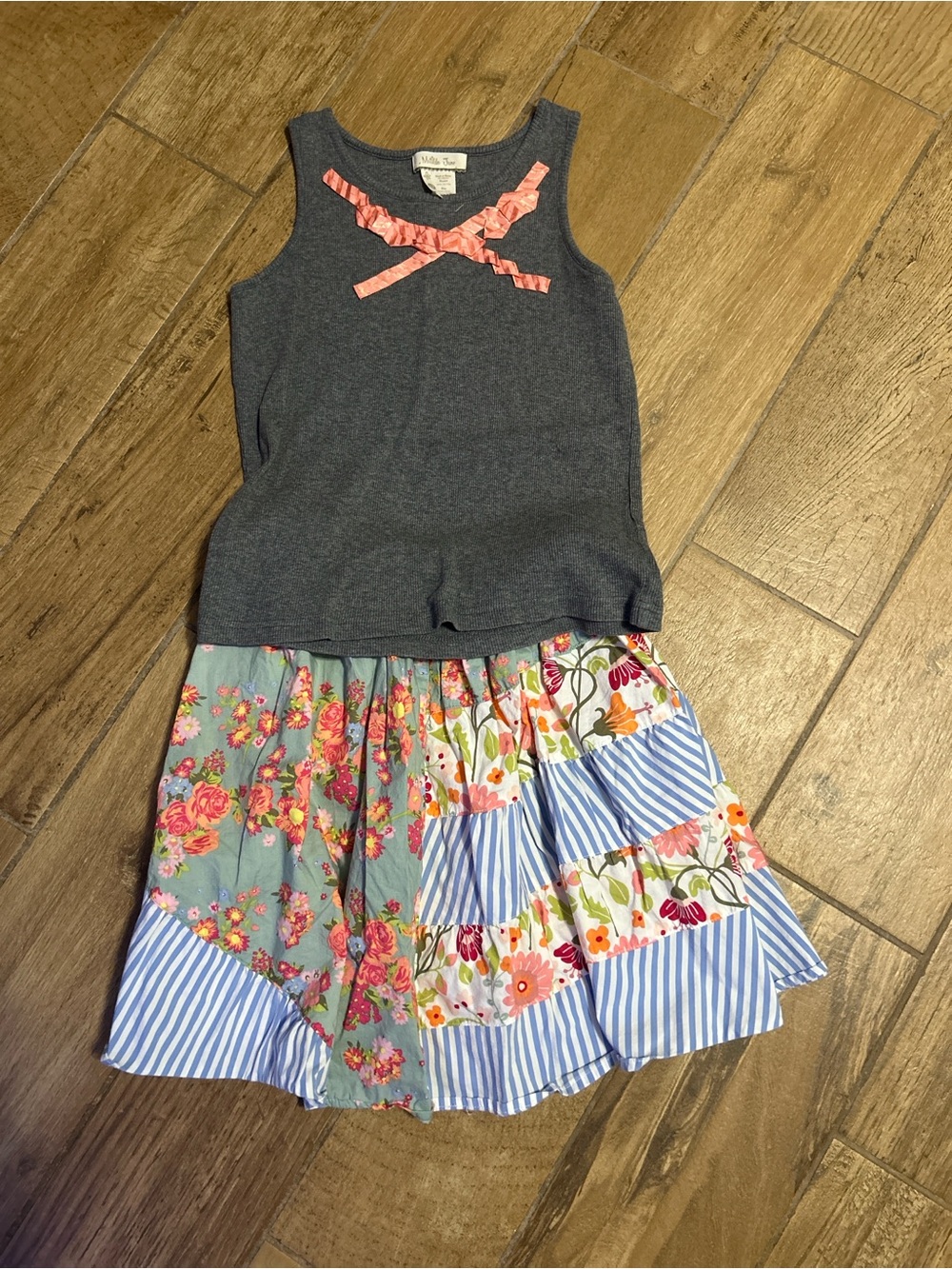 Matilda Jane Sleeveless tank top with Floral Patchwork Skirt